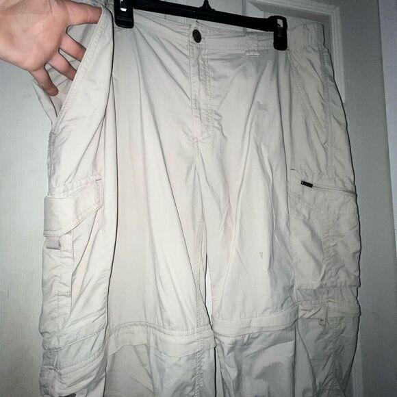Columbia Mens Size 38/32 Cream Omni Shade Sun Protection Cargo Pants - Picture 7 of 12
